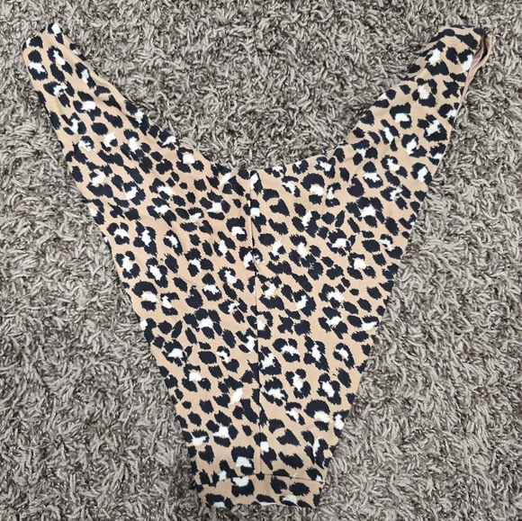 Aerie NWT Cheetah Print Super High Cut Cheekier Bikini Swim Bottom - Picture 3 of 4